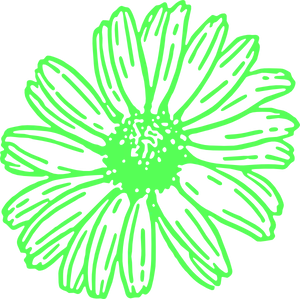 Vibrant Green Floral Illustration PNG Image