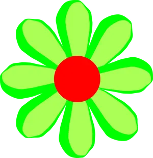 Vibrant Green Flower Illustration PNG Image