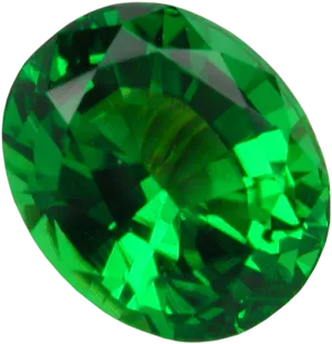 Vibrant Green Gemstone Facet Cut PNG Image