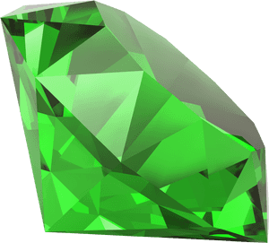 Vibrant Green Gemstone3 D Render PNG