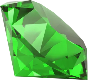 Vibrant Green Gemstone3 D Render PNG Image