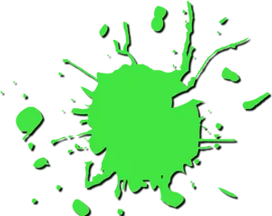 Vibrant Green Paint Splat PNG Image