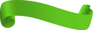 Vibrant Green Ribbon Banner PNG Image