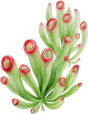 Vibrant Green Succulent Artwork PNG Image