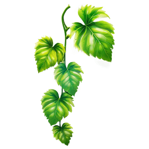 Vibrant Green Vine Leaves PNG image with transparent background