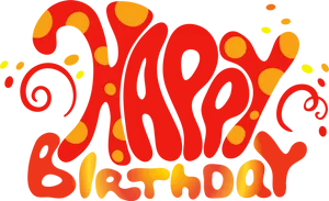 Vibrant Happy Birthday Text PNG Image