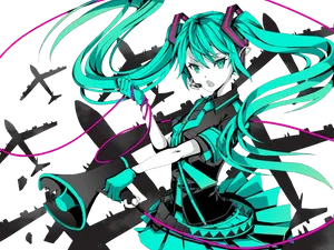 Vibrant_ Hatsune_ Miku_ Artwork PNG Image