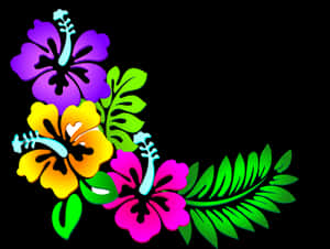 Vibrant_ Hawaiian_ Flower_ Artwork PNG image with transparent background