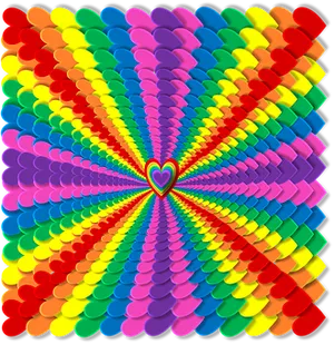 Vibrant Heart Rainbow Spiral PNG Image