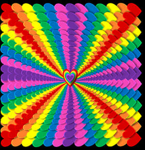 Vibrant Heart Rainbow Spiral PNG image with transparent background