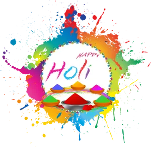 Vibrant Holi Festival Celebration PNG Image