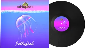 Vibrant Jellyfish Album Art PNG Image