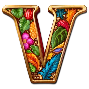 Vibrant Letter V Graphic Png 16 PNG Image