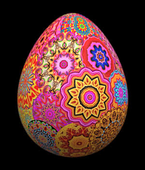 Vibrant Mandala Easter Egg PNG image with transparent background