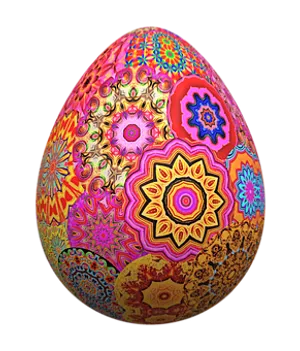 Vibrant Mandala Easter Egg PNG Image