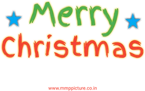 Vibrant Merry Christmas Greeting PNG Image