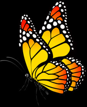 Vibrant Monarch Butterfly Illustration PNG image with transparent background