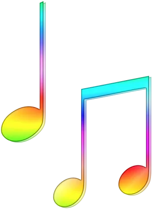 Vibrant Music Notes Illustration PNG Image