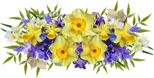 Vibrant Narcissus Floral Arrangement PNG Image