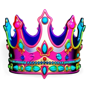 Vibrant Neon Crown Graphic Png Npk26 PNG Image