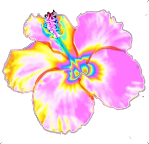 Vibrant Neon Outline Flower PNG Image