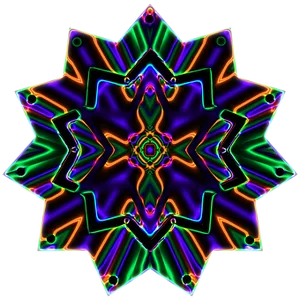 Vibrant Neon Star Pattern PNG Image