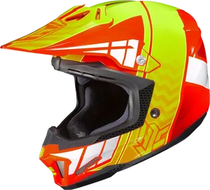 Vibrant Off Road Motorcycle Helmet PNG Image