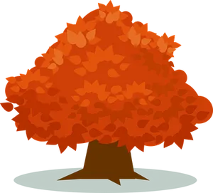 Vibrant Orange Autumn Tree Vector PNG Image