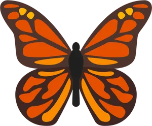 Vibrant Orange Butterfly Graphic PNG Image