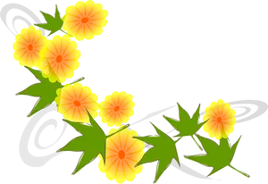 Vibrant Orange Flowers Black Background PNG Image