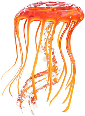 Jellyfish, Ocean, Orange, Sting, Underwater, Sea - Jellyfish, HD Png Download PNG image with transparent background