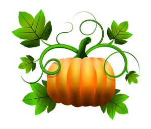 Vibrant Orange Pumpkin Illustration PNG Image