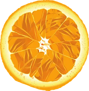 Vibrant Orange Slice Illustration PNG Image