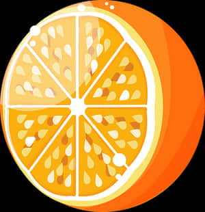 Vibrant Orange Slice Illustration PNG with transparent background