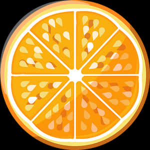 Vibrant Orange Slice Illustration PNG with transparent background