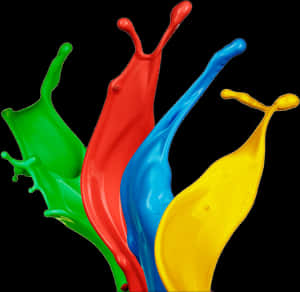 Vibrant Paint Splash Art PNG with transparent background