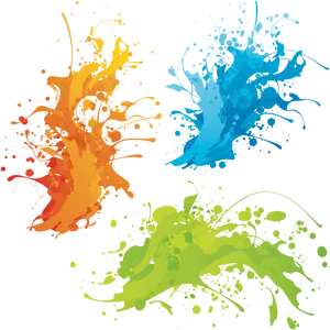 Vibrant Paint Splashes Graphic PNG Image