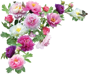 Vibrant_ Peonies_and_ Butterflies.png PNG Image