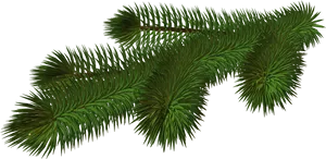 Vibrant_ Pine_ Branch_3 D_ Render PNG Image