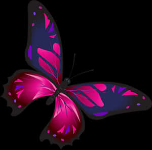 Vibrant Pink Butterfly Graphic PNG image with transparent background