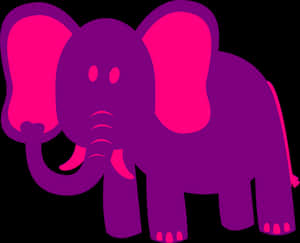 Vibrant Pink Elephant Cartoon PNG image with transparent background