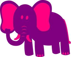 Vibrant Pink Elephant Cartoon PNG Image