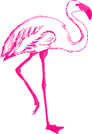 Vibrant Pink Flamingo Artwork PNG Image