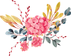 Vibrant_ Pink_ Floral_ Arrangement_ Artwork PNG Image