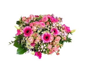 Vibrant Pink Floral Arrangement PNG Image