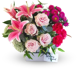 Vibrant_ Pink_ Floral_ Arrangement PNG Image