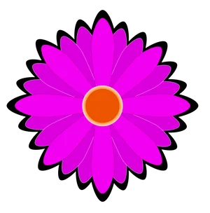 Vibrant Pink Flower Illustration PNG Image