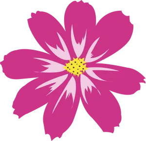 Vibrant Pink Flower Illustration PNG Image