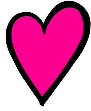 Vibrant Pink Heart Black Background PNG Image