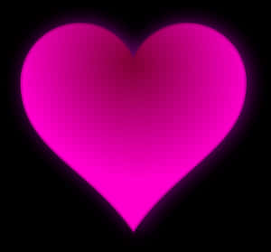Vibrant Pink Heart Black Background PNG image with transparent background
